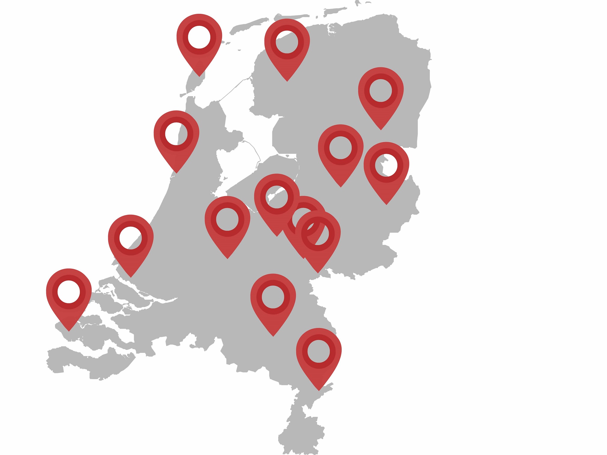 Kaart van Nederland met signalen
